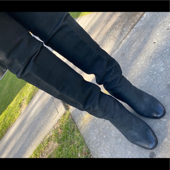 Great ASH Women's Over-The-Knee Wedge Leather Boot - Picture 3 of 13